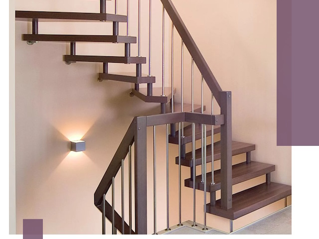 Изготовление лестниц на больцах в Шадринске под ключ