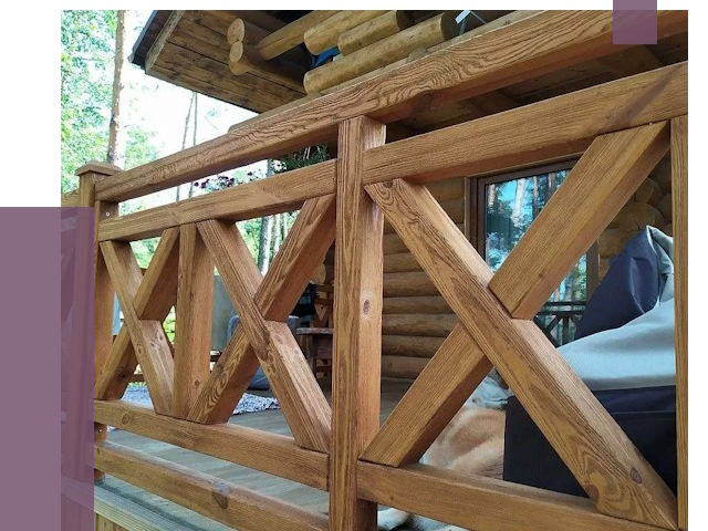 Деревянные перила под ключ в Шадринске от 7756 руб. 