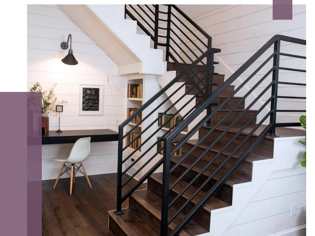 Перила для лестницы в доме в Шадринске от 7497 руб. — ПРОЛЁТ-Шдр