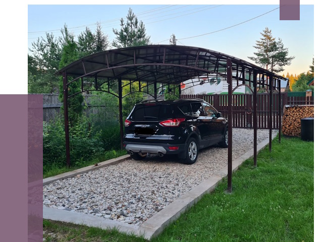 Навесы для автомобиля в Шадринске от 13288 руб.  | ПРОЛЁТ-Шдр