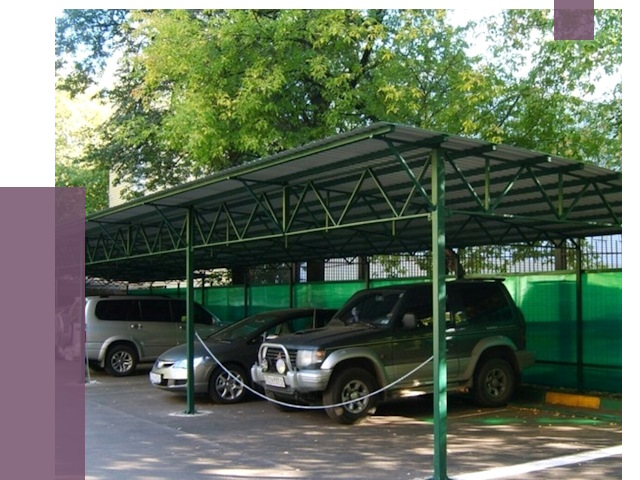 Навесы для парковки в Шадринске от 81177 руб. заказать | ПРОЛЁТ-Шдр