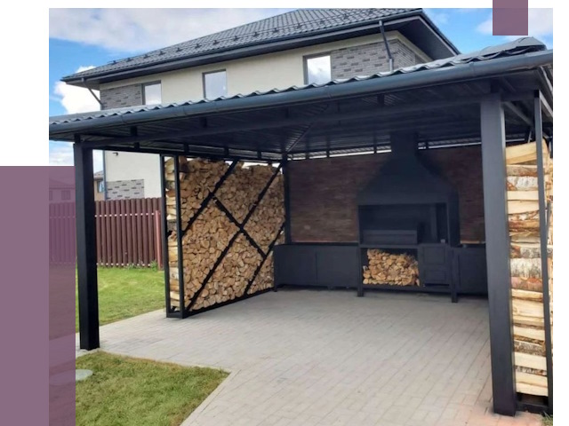 Навесы для барбекю в Шадринске от 12875 руб. под ключ | ПРОЛЁТ-Шдр