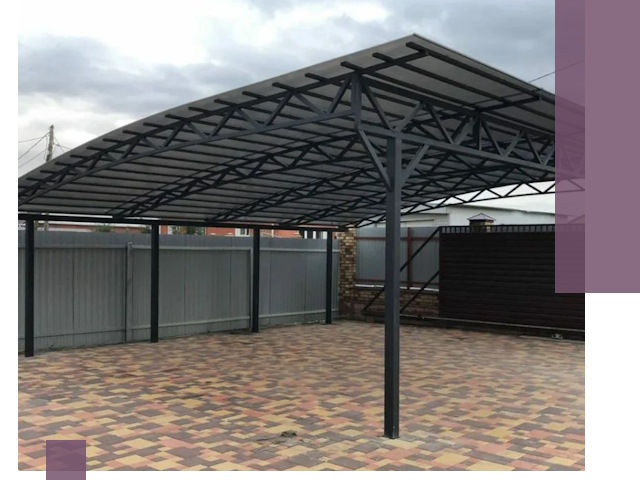 Металлические навесы под ключ в Шадринске — изготовление и монтаж