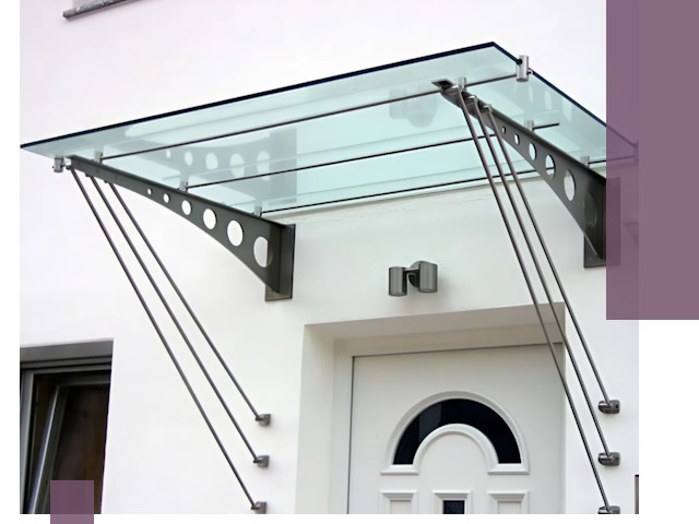 Козырьки над входом под ключ в Шадринске — изготовление и монтаж