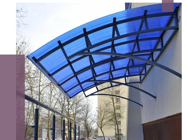 Козырьки из поликарбоната в Шадринске от 4343 руб. под ключ | ПРОЛЁТ-Шдр