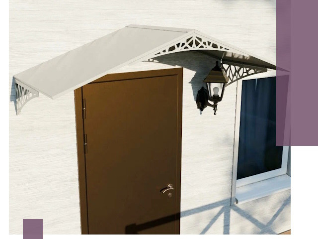 Металлические козырьки на входы и террасы в Шадринске