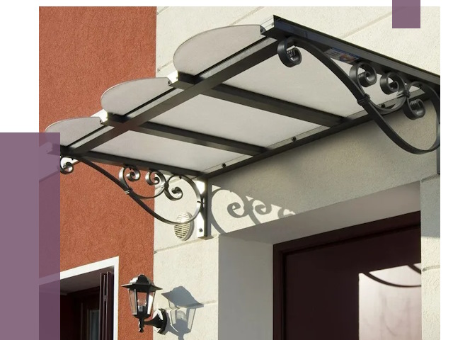 Односкатные козырьки в Шадринске от 8480 руб.  | ПРОЛЁТ-Шдр