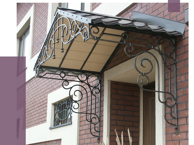 Двускатные козырьки в Шадринске под ключ от 12926 руб.