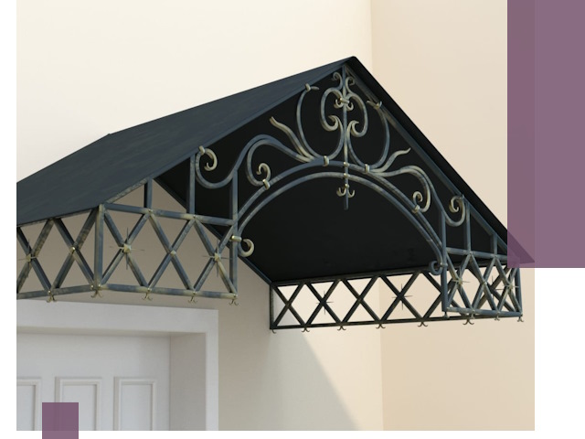 Двускатные металлические козырьки под ключ в Шадринске