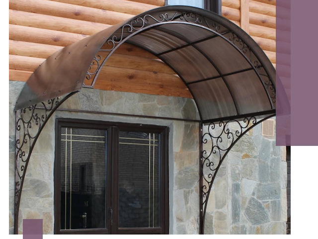 Арочные козырьки под ключ в Шадринске: изготовление и монтаж